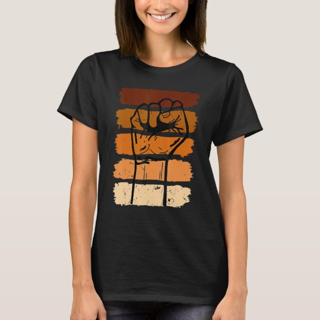 Black History Month Fist Black Power African Women T-Shirt (Front)