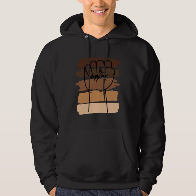 Black History Month Fist Civil Rights  Women Men K Hoodie (Front)