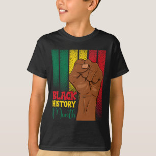 Black History Month Fist Hands In African Flag Col T-Shirt