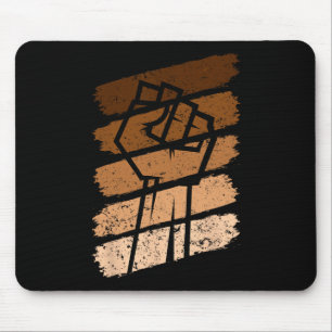 Black History Month Fist Vintage Women Boy Girl Ki Mouse Pad