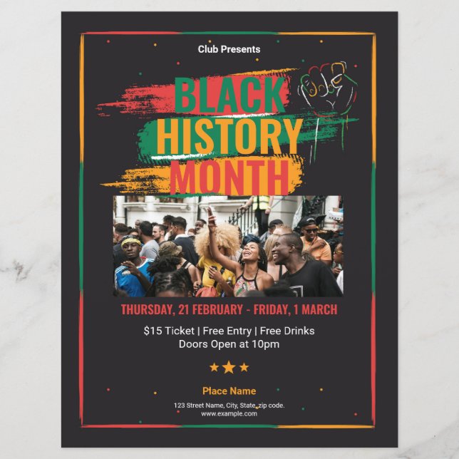 Black History Month Flyer Template (Front)