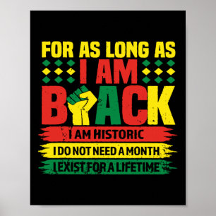Black History Month For As Long As I Am Black I Am Poster