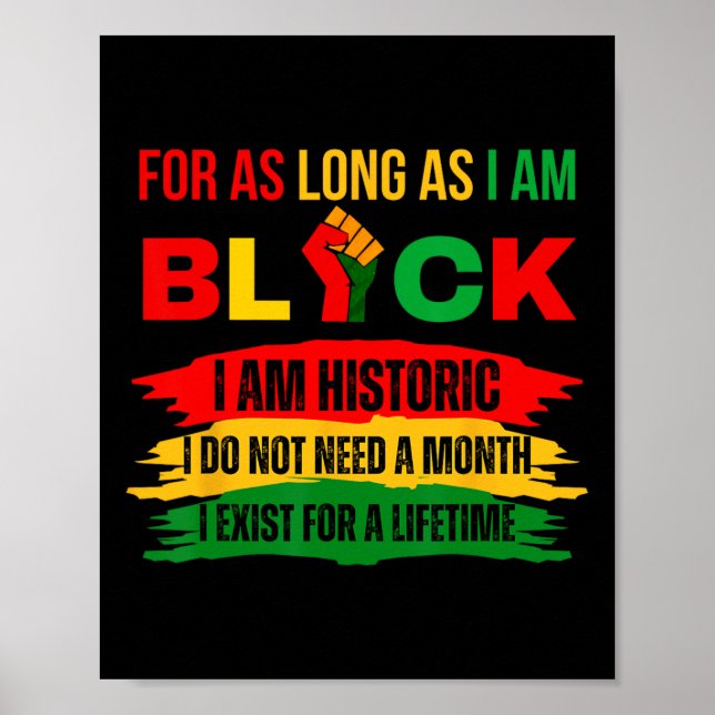 Black History Month For As Long As I Am Black Prid Poster (Front)