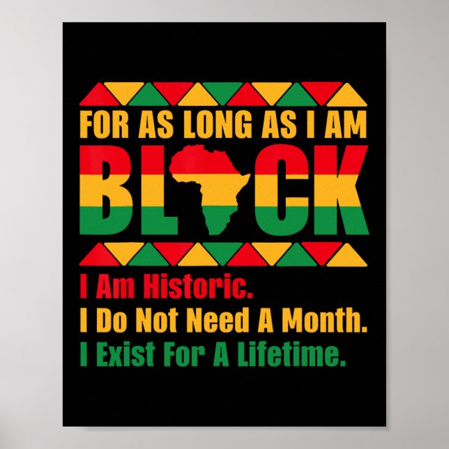 Black History Month For As Long As I Am Black Prid Poster (Front)