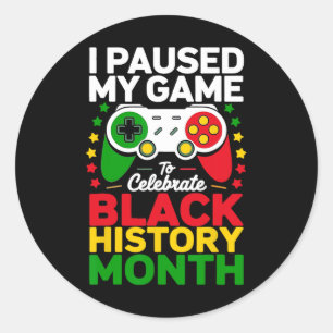 Black History Month Gamer African American Gaming Classic Round Sticker