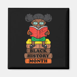 Black History Month Girl Reading Book African Prid Magnet