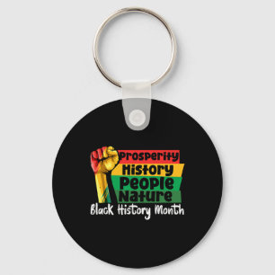 Black History Month Hand Fist Prosperity African A Key Ring