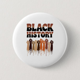 Black History Month Hands Symbol Afro Motivation  6 Cm Round Badge