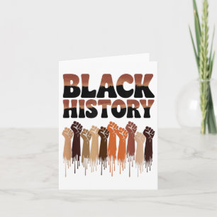 Black History Month Hands Symbol Afro Motivation  Card