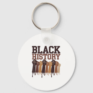 Black History Month Hands Symbol Afro Motivation  Key Ring