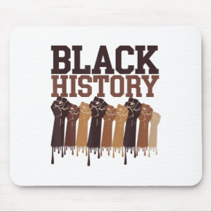Black History Month Hands Symbol Afro Motivation  Mouse Pad