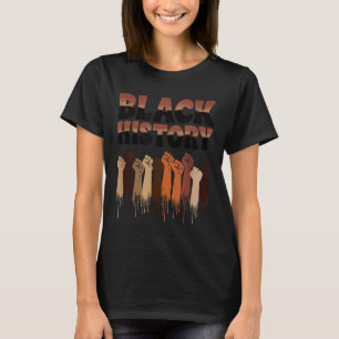 Black History Month Hands Symbol Afro Motivation T-Shirt