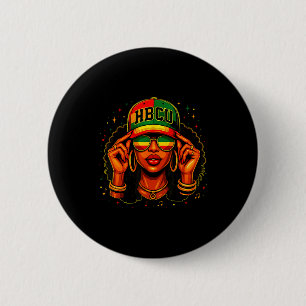 Black History Month Hbcu Black Afro Educated Girl  6 Cm Round Badge