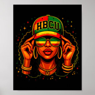 Black History Month Hbcu Black Afro Educated Girl Poster