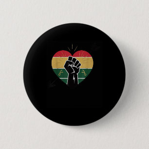 Black History Month Heart Love Valentines Day Afri 6 Cm Round Badge