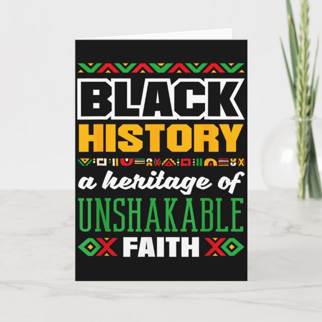 Black History Month Heritage Faith  Card (Front)