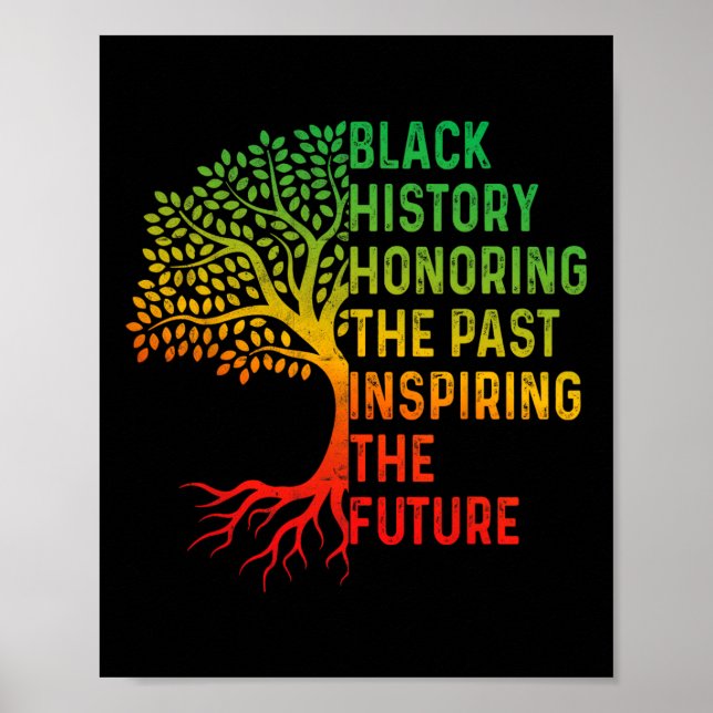 Black History Month Honoring Past Inspiring Future Poster (Front)
