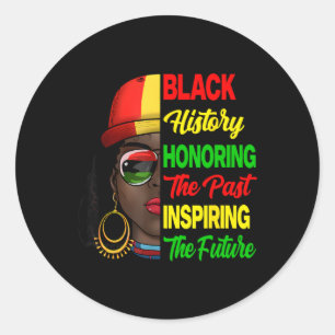 Black History Month Honouring Past Inspiring Futur Classic Round Sticker