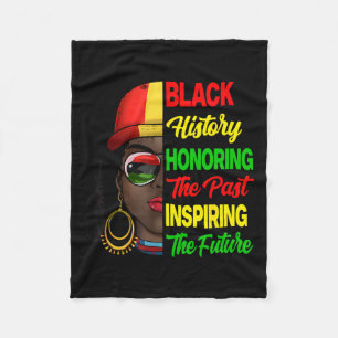 Black History Month Honouring Past Inspiring Futur Fleece Blanket