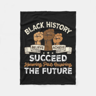 Black History Month Honouring Past Inspiring Futur Fleece Blanket