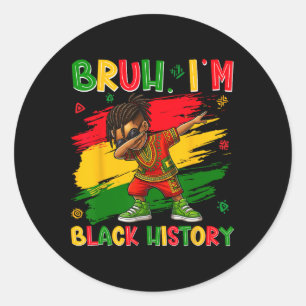 Black History Month I Am Black History Dabbing Afr Classic Round Sticker