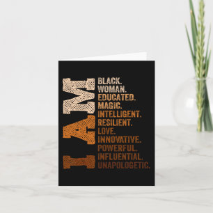 Black History Month I Am Black Woman Juneteenth Card