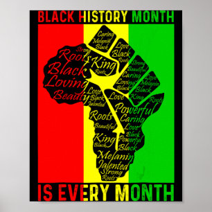 Black History Month Is Every Month Power Fist Afri Poster