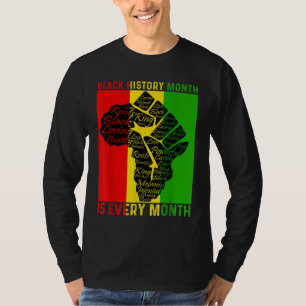 Black History Month Is Every Month Power Fist Afri T-Shirt