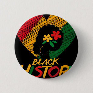 Black History Month Is My Valentine Women ,men  6 Cm Round Badge