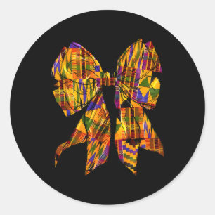 Black History Month Juneteenth Coquette Bow Africa Classic Round Sticker
