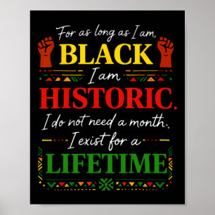 Black History Month Lifetime Patriotic African Ame Poster