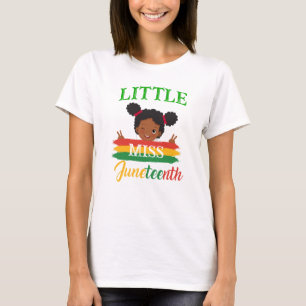 Black History Month Little Miss Juneteenth T-Shirt