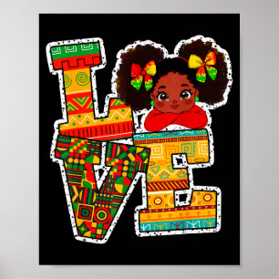 Black History Month Love Afro Toddler Girls Americ Poster
