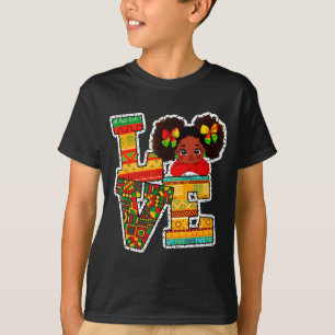 Black History Month Love Afro Toddler Girls Americ T-Shirt