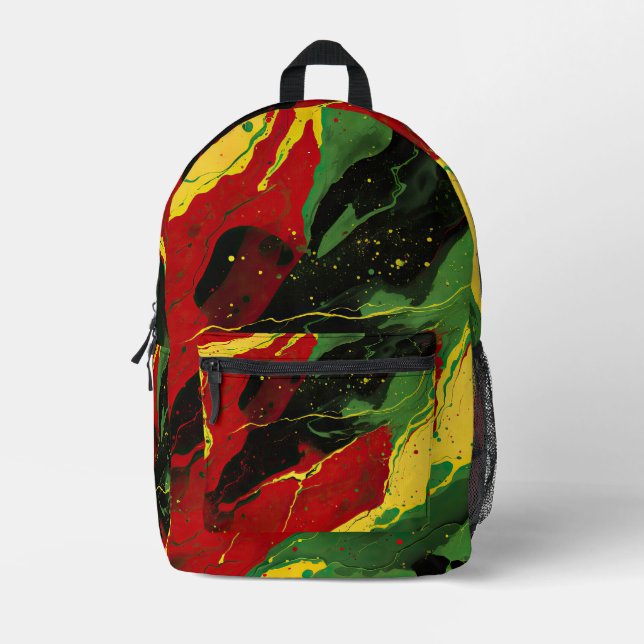 Black History Month Marble Printed Backpack (Front)