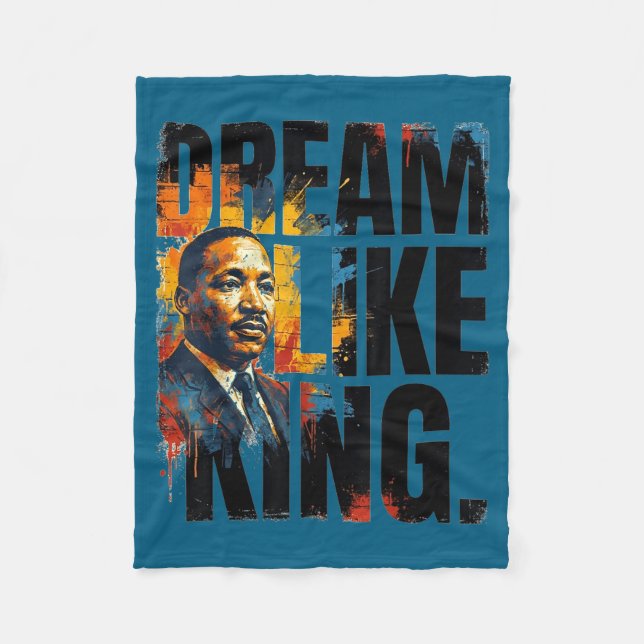 Black History Month Martin Dream Illustration Fleece Blanket (Front)