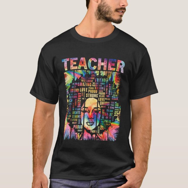 Black History Month Melanin Afro Women Teachers Ti T-Shirt (Front)
