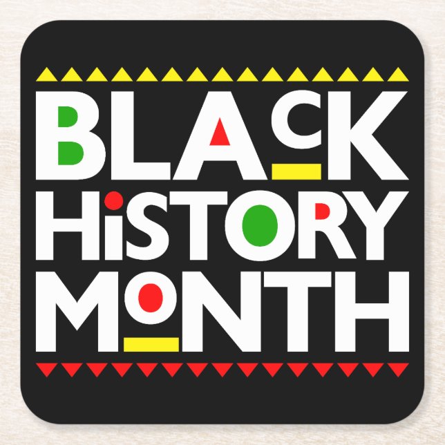 Black History Month Melanin Bruh Sista King Queen Square Paper Coaster (Front)