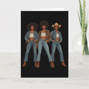 Black History Month Melanin Cowgirl Swag Western R Card