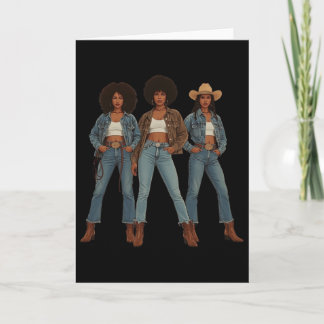Black History Month Melanin Cowgirl Swag Western R Card