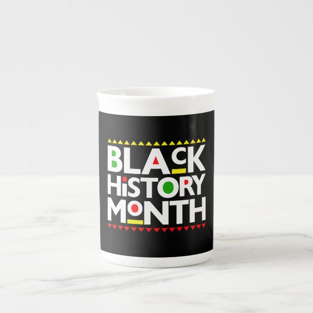 Black History Month Melanin King Queen Sista Bruh Bone China Mug (Front)