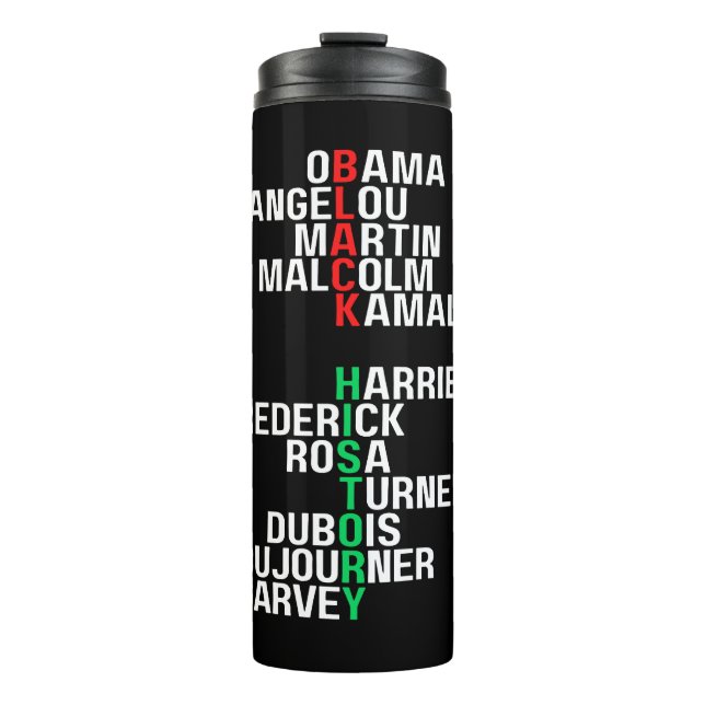 Black History Month Melanin King Queen Sista Bruh Thermal Tumbler (Front)
