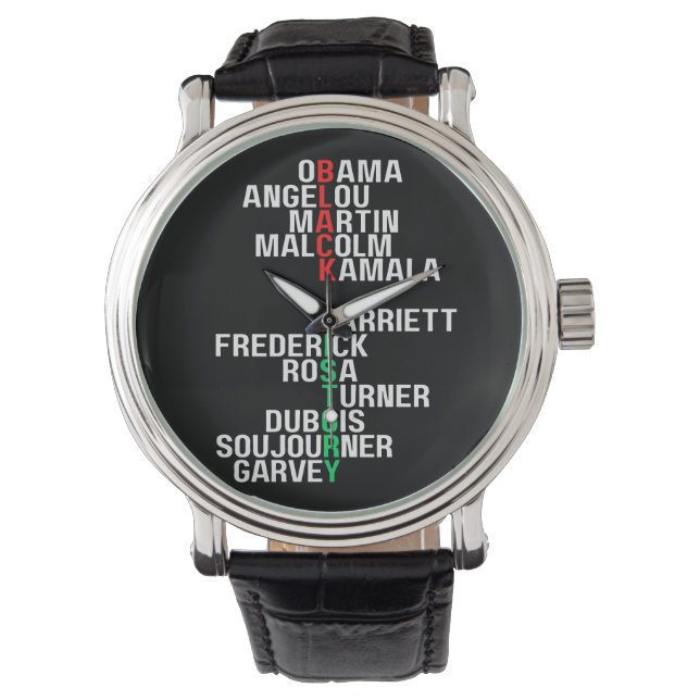 Black History Month Melanin King Queen Sista Bruh Watch (Front)