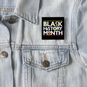 Black History Month Melanin Men Women Girls & Boys 15 Cm Square Badge