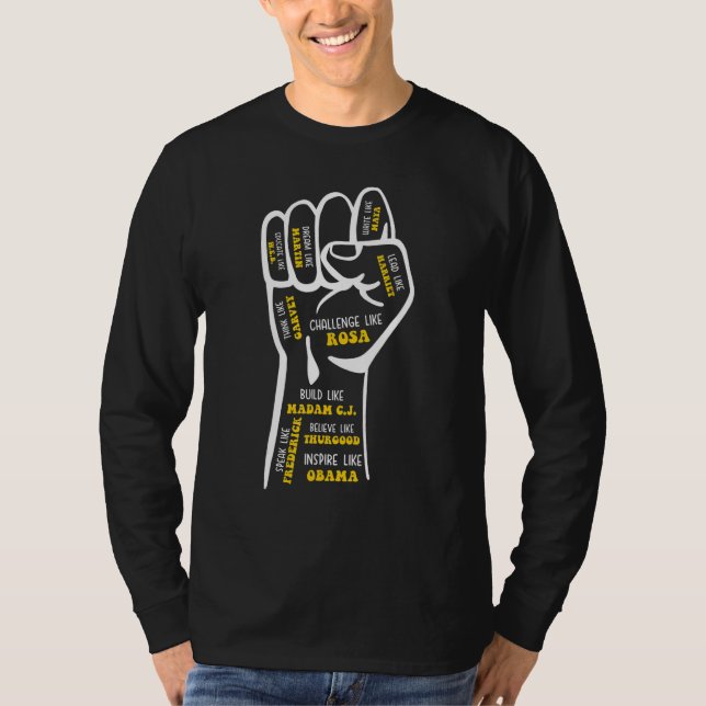Black History Month Melanin Queen African Rise Fis T-Shirt (Front)