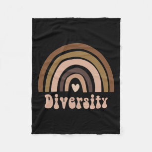 Black History Month Melanin Rainbow Diversity  Fleece Blanket