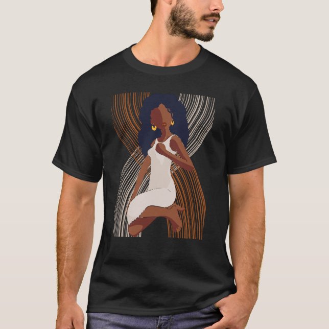 Black History Month Minimalist Queen Melanin Boho  T-Shirt (Front)