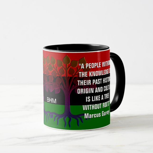 Black History Month MONOGRAM Marcus Garvey Quote Mug (Front Right)