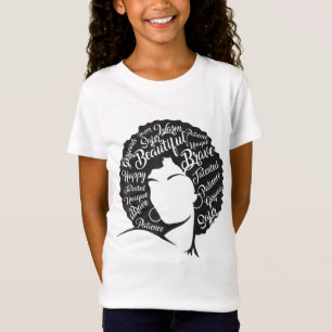 Black History Month Natural Hair Afro Word Art T-Shirt