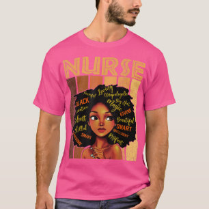 Black History Month Nurse Afro African American Nu T-Shirt